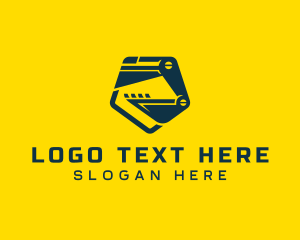 Digger - Pentagon Excavator Machinery logo design