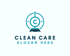 Hygienic - Broom Cleaning Housekeeper logo design