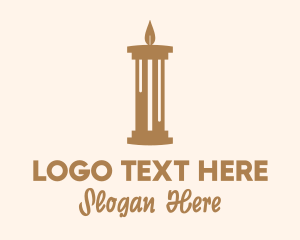 Religious - Candle Light Pillar logo design