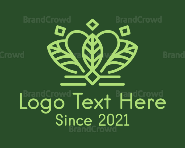 Green Leaf Crown Logo