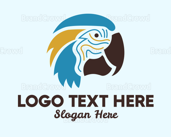 Tropical Parrot Head Logo