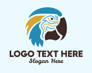 Beak - Tropical Parrot Head logo design