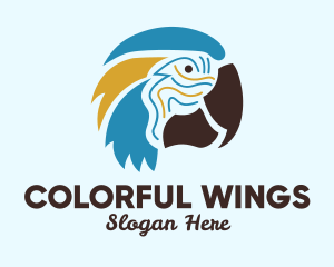 Tropical Parrot Head  logo design