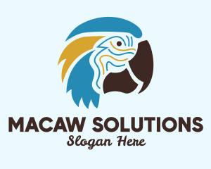 Macaw - Tropical Parrot Head logo design