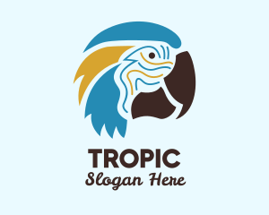 Tropical Parrot Head  logo design