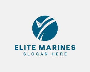 Marine Sailboat Beach logo design