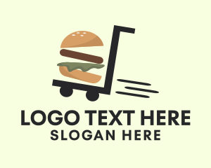 Food Cart - Hamburger Food Delivery logo design