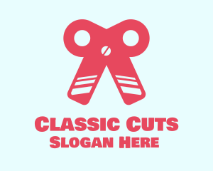 Pink Ribbon Scissors logo design