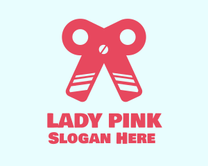 Pink Ribbon Scissors logo design
