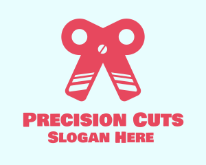 Cutting - Pink Ribbon Scissors logo design