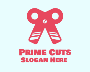 Pink Ribbon Scissors logo design