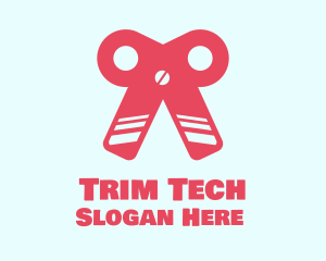 Trim - Pink Ribbon Scissors logo design