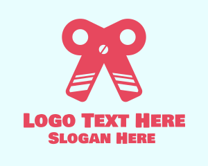 Cutting - Pink Ribbon Scissors logo design