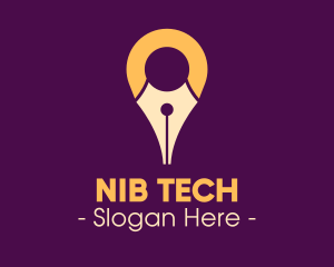 Nib - Pen Nib Location Pin logo design