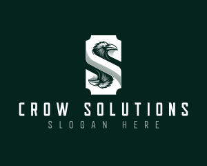 Crow - Raven Crow Letter S logo design