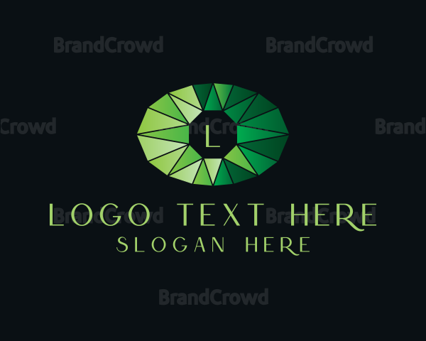 Precious Jewelry Emerald Gemstone Logo