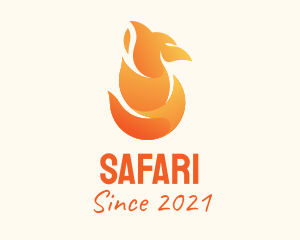 Blaze - Orange Fire Phoenix logo design