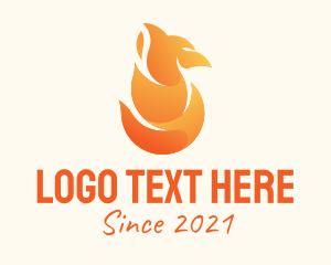 Reborn - Orange Fire Phoenix logo design