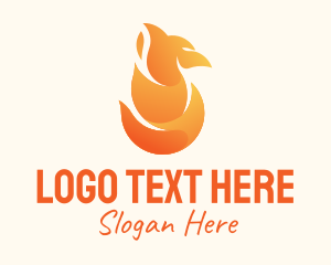 Orange Fire Phoenix  Logo