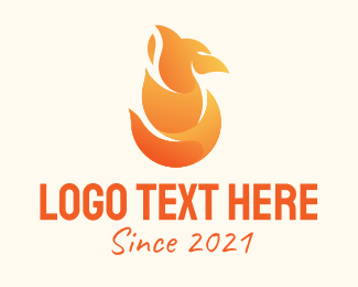 Orange Fire Phoenix  Logo
