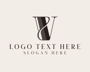 Vintage - Feminine Stylish Boutique Letter V logo design