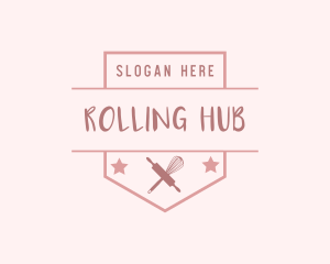 Whisk Rolling Pin Chef logo design