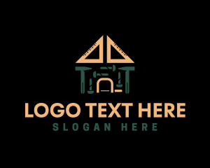 Triangle Ruler - Home Builder Construction Tools logo design