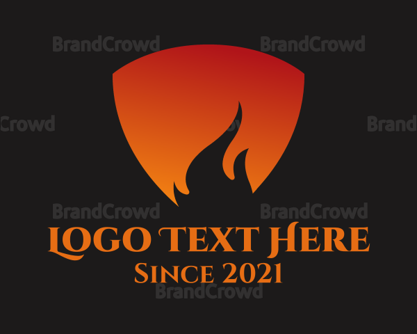 Medieval Flame Shield Logo