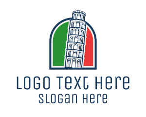 Landmark - Italy Pisa Tower logo design