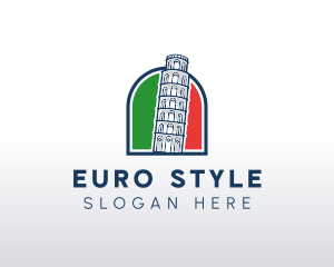 Italy Pisa Tower  logo design