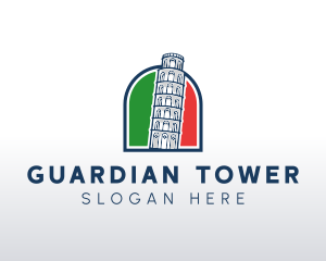 Italy Pisa Tower  logo design