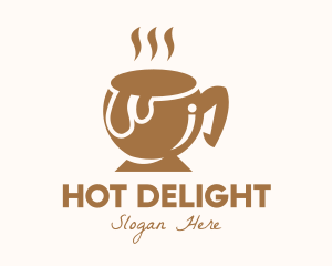 Brown Hot Coffee logo design