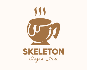 Brown Hot Coffee logo design