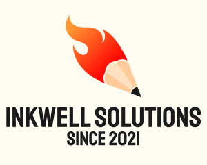 Write - Flaming Writing Pencil logo design