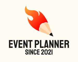 Preschool - Flaming Writing Pencil logo design