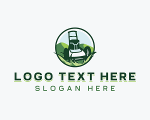 Eco - Grass Lawn Mower logo design