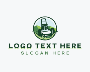 Grass Lawn Mower Logo