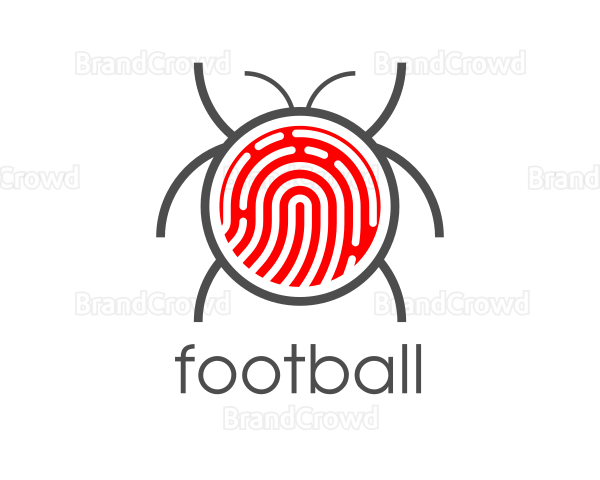 Red Fingerprint Bug Logo