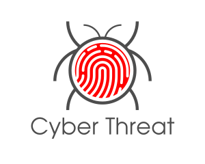 Malware - Red Fingerprint Bug logo design
