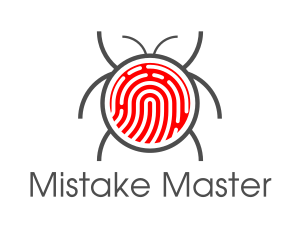 Error - Red Fingerprint Bug logo design