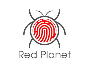 Red Fingerprint Bug logo design