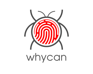 Red Fingerprint Bug logo design