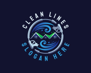 House Power Wash Cleaner logo design