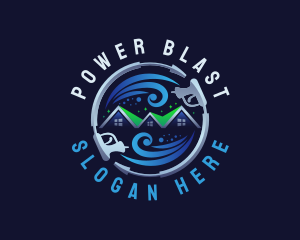 House Power Wash Cleaner logo design