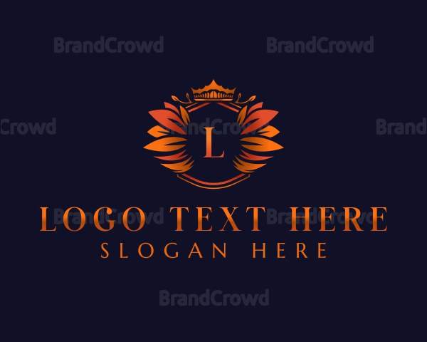 Elegant Leaves Crown Logo