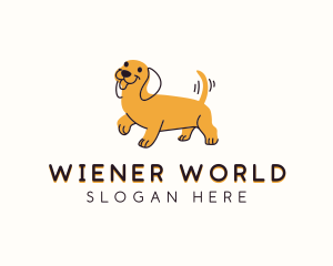 Dachshund Pet Cartoon logo design