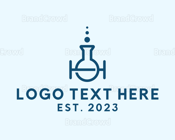 Blue Laboratory Letter H Logo