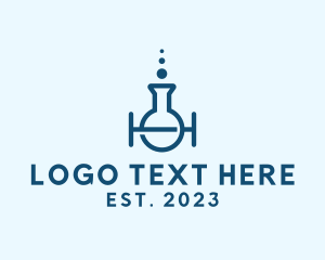 Flask - Blue Laboratory Letter H logo design