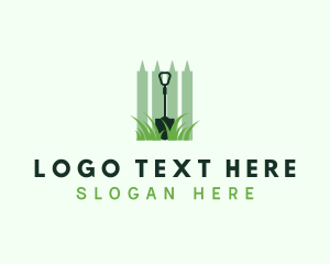 Landscaping - Shovel Lawn Fence logo design