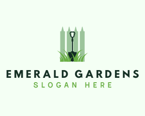 Shovel Lawn Fence logo design